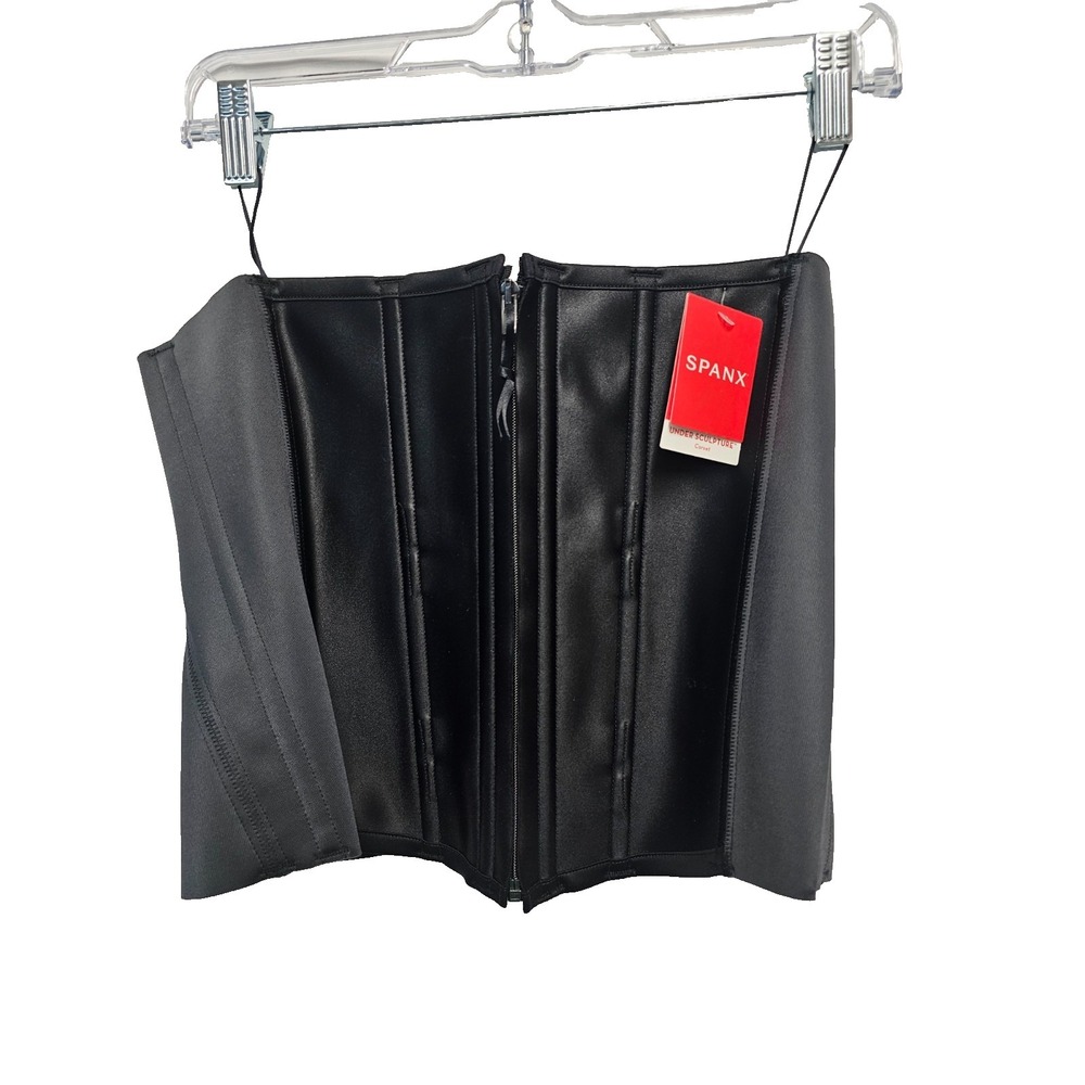Spanx Under Sculpture Corset Black Waist Cincher Shapewear 10188R New